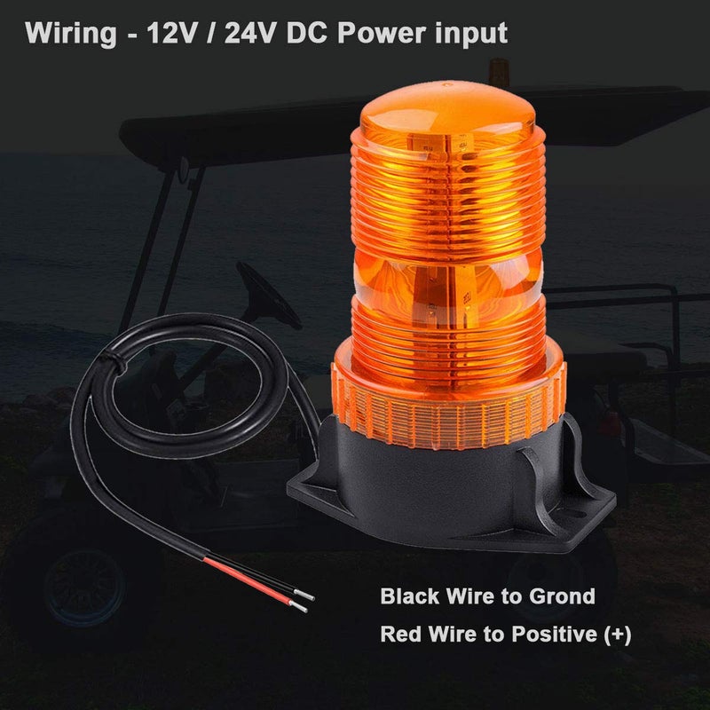 WOWTOU Magnetic Amber Led Strobe Lights for Forklift Golf Carts UTV Cars Trucks Tractor, 12V 24V Safety Warning Roof Top Flasher Emergency Flashing Beacon - Image 3